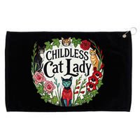 Childless Cat Lady Illustration Grommeted Golf Towel