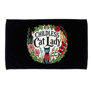 Childless Cat Lady Illustration Microfiber Hand Towel