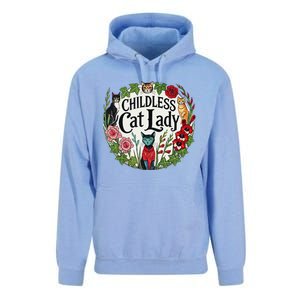 Childless Cat Lady Illustration Unisex Surf Hoodie