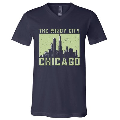 Chicago City Lover The Windy City Chicago V-Neck T-Shirt