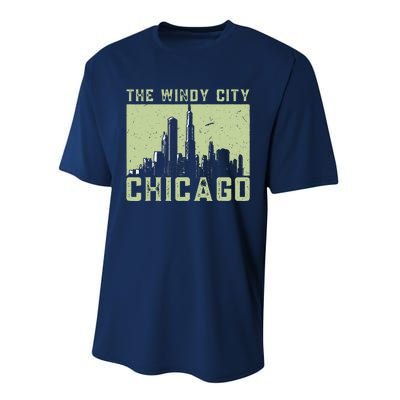 Chicago City Lover The Windy City Chicago Performance Sprint T-Shirt