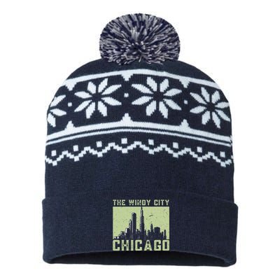 Chicago City Lover The Windy City Chicago USA-Made Snowflake Beanie