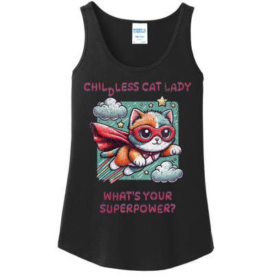 Childless Cat Lady WhatS Your Superpower Ladies Essential Tank