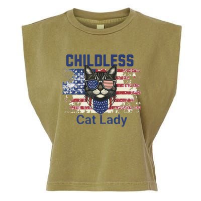 Childless Cat Lady Votes Cat Lover Feminist Garment-Dyed Women's Muscle Tee