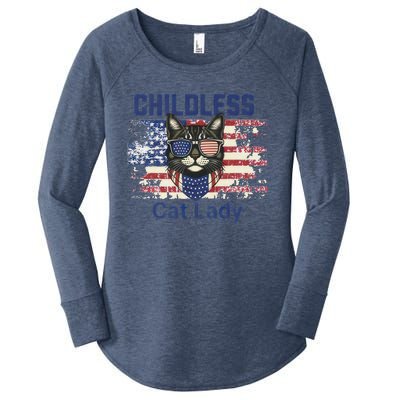 Childless Cat Lady Votes Cat Lover Feminist Women's Perfect Tri Tunic Long Sleeve Shirt