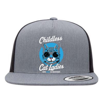 Childless Cat Lady Flat Bill Trucker Hat