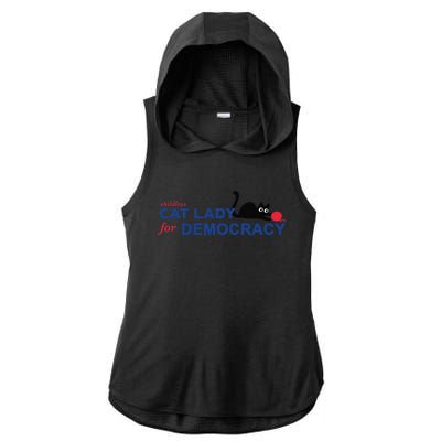 Childless Cat Lady Voting Election 2024 Usa Ladies PosiCharge Tri-Blend Wicking Draft Hoodie Tank