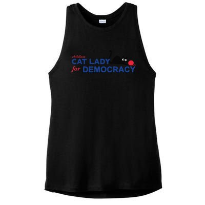 Childless Cat Lady Voting Election 2024 Usa Ladies PosiCharge Tri-Blend Wicking Tank