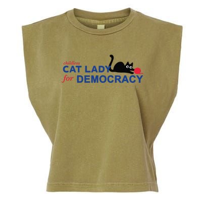 Childless Cat Lady Voting Election 2024 Usa Garment-Dyed Women's Muscle Tee