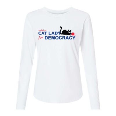 Childless Cat Lady Voting Election 2024 Usa Womens Cotton Relaxed Long Sleeve T-Shirt