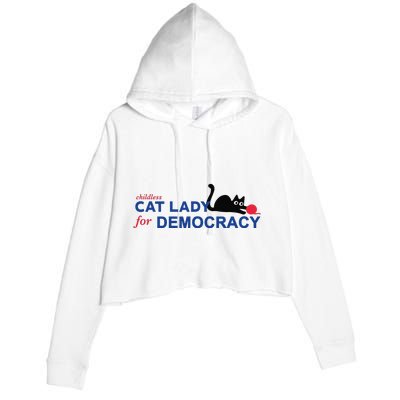 Childless Cat Lady Voting Election 2024 Usa Crop Fleece Hoodie