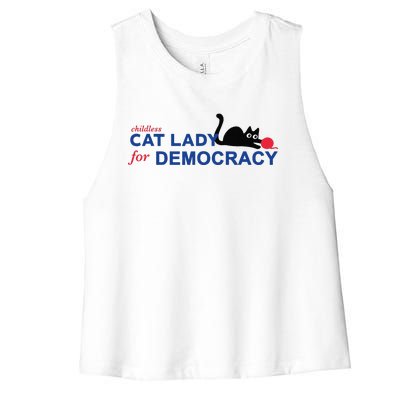 Childless Cat Lady Voting Election 2024 Usa Women's Racerback Cropped Tank