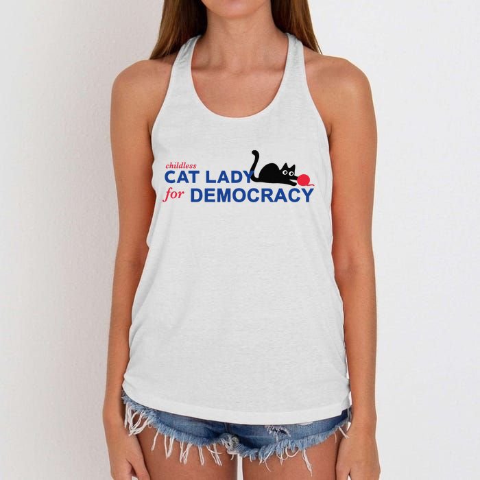 Childless Cat Lady Voting Election 2024 Usa Women's Knotted Racerback Tank