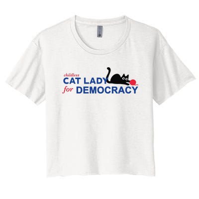 Childless Cat Lady Voting Election 2024 Usa Women's Crop Top Tee