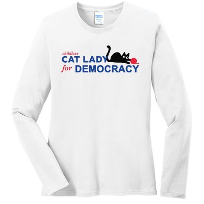 Childless Cat Lady Voting Election 2024 Usa Ladies Long Sleeve Shirt