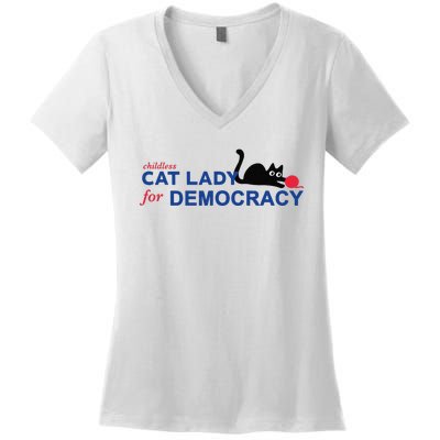 Childless Cat Lady Voting Election 2024 Usa Women's V-Neck T-Shirt