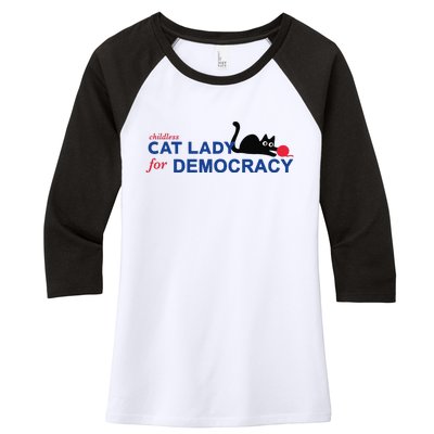 Childless Cat Lady Voting Election 2024 Usa Women's Tri-Blend 3/4-Sleeve Raglan Shirt