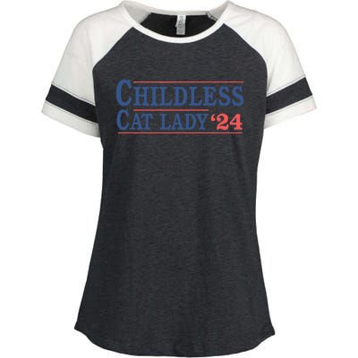 Childless Cat Lady Voting Election 2024 Usa Enza Ladies Jersey Colorblock Tee