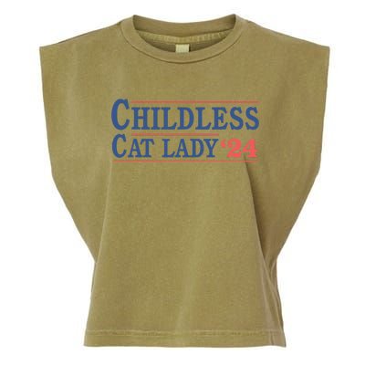 Childless Cat Lady Voting Election 2024 Usa Garment-Dyed Women's Muscle Tee