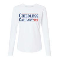 Childless Cat Lady Voting Election 2024 Usa Womens Cotton Relaxed Long Sleeve T-Shirt