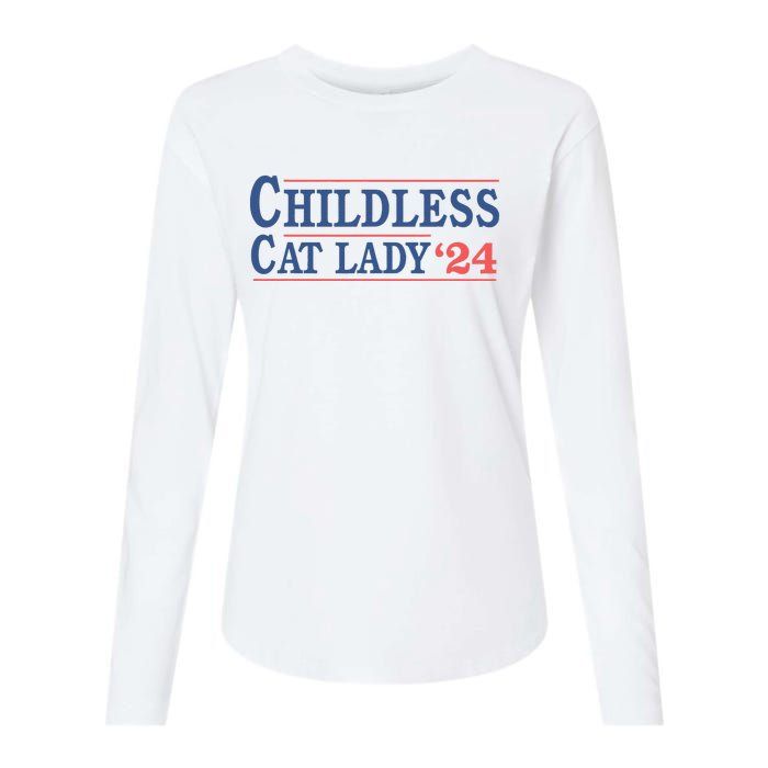 Childless Cat Lady Voting Election 2024 Usa Womens Cotton Relaxed Long Sleeve T-Shirt