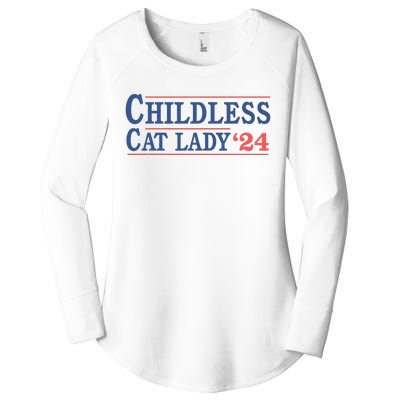 Childless Cat Lady Voting Election 2024 Usa Women's Perfect Tri Tunic Long Sleeve Shirt