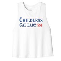 Childless Cat Lady Voting Election 2024 Usa Women's Racerback Cropped Tank