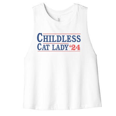 Childless Cat Lady Voting Election 2024 Usa Women's Racerback Cropped Tank