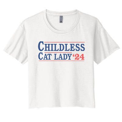 Childless Cat Lady Voting Election 2024 Usa Women's Crop Top Tee