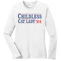 Childless Cat Lady Voting Election 2024 Usa Ladies Long Sleeve Shirt