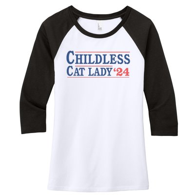 Childless Cat Lady Voting Election 2024 Usa Women's Tri-Blend 3/4-Sleeve Raglan Shirt