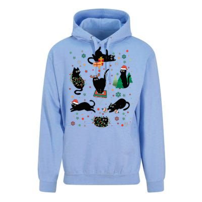 Cute Christmas Light Cat Funny Cat Lover Merry Christmas Unisex Surf Hoodie