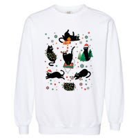 Cute Christmas Light Cat Funny Cat Lover Merry Christmas Garment-Dyed Sweatshirt