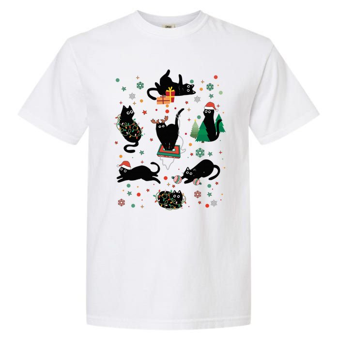 Cute Christmas Light Cat Funny Cat Lover Merry Christmas Garment-Dyed Heavyweight T-Shirt