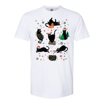 Cute Christmas Light Cat Funny Cat Lover Merry Christmas Softstyle CVC T-Shirt