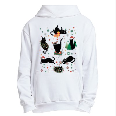 Cute Christmas Light Cat Funny Cat Lover Merry Christmas Urban Pullover Hoodie