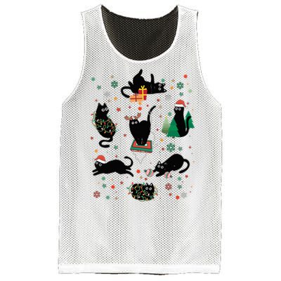 Cute Christmas Light Cat Funny Cat Lover Merry Christmas Mesh Reversible Basketball Jersey Tank