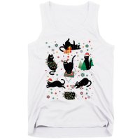 Cute Christmas Light Cat Funny Cat Lover Merry Christmas Tank Top