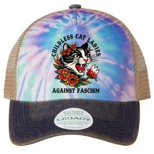 Childless Cat Ladies Against Fascism Feminist Legacy Tie Dye Trucker Hat