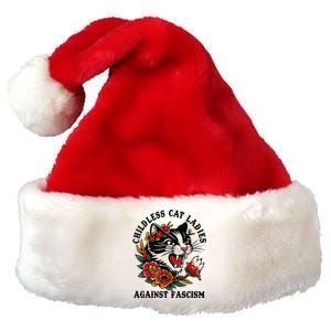 Childless Cat Ladies Against Fascism Feminist Premium Christmas Santa Hat