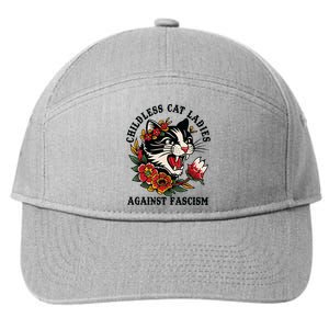 Childless Cat Ladies Against Fascism Feminist 7-Panel Snapback Hat