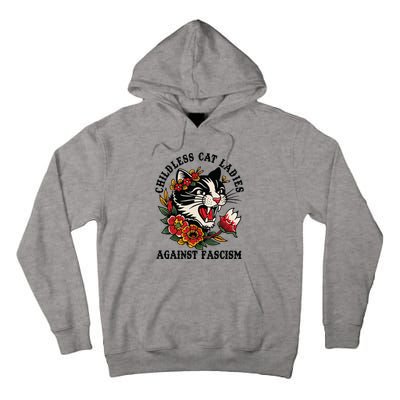 Childless Cat Ladies Against Fascism Feminist Tall Hoodie