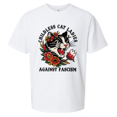 Childless Cat Ladies Against Fascism Feminist Sueded Cloud Jersey T-Shirt