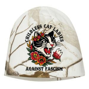 Childless Cat Ladies Against Fascism Feminist Kati - Camo Knit Beanie