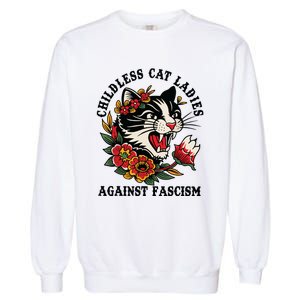 Childless Cat Ladies Against Fascism Feminist Garment-Dyed Sweatshirt