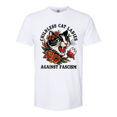 Childless Cat Ladies Against Fascism Feminist Softstyle CVC T-Shirt