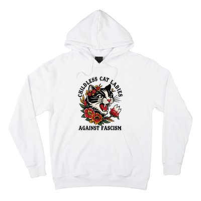 Childless Cat Ladies Against Fascism Feminist Hoodie