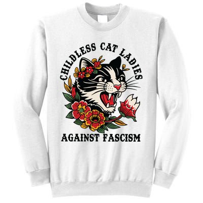 Childless Cat Ladies Against Fascism Feminist Sweatshirt