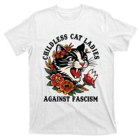 Childless Cat Ladies Against Fascism Feminist T-Shirt