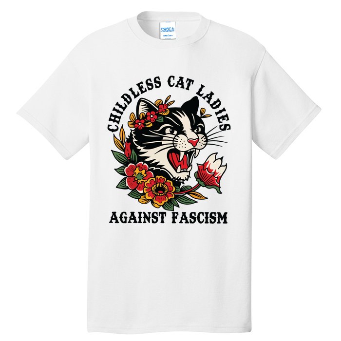 Childless Cat Ladies Against Fascism Feminist Tall T-Shirt